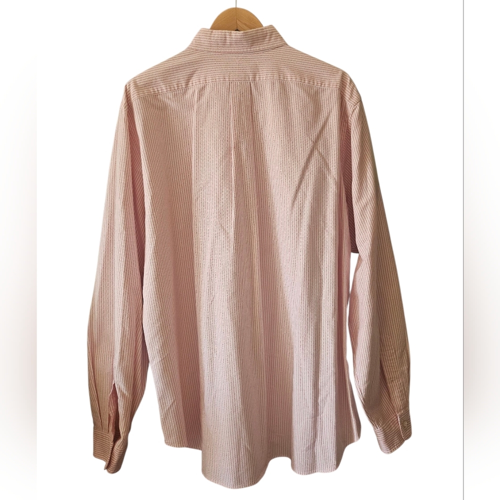 Ralph Lauren Mens Thick Pink Pinstripe Classic Fit Pony Logo Shirt 17.5 36/37 - Picture 6 of 7